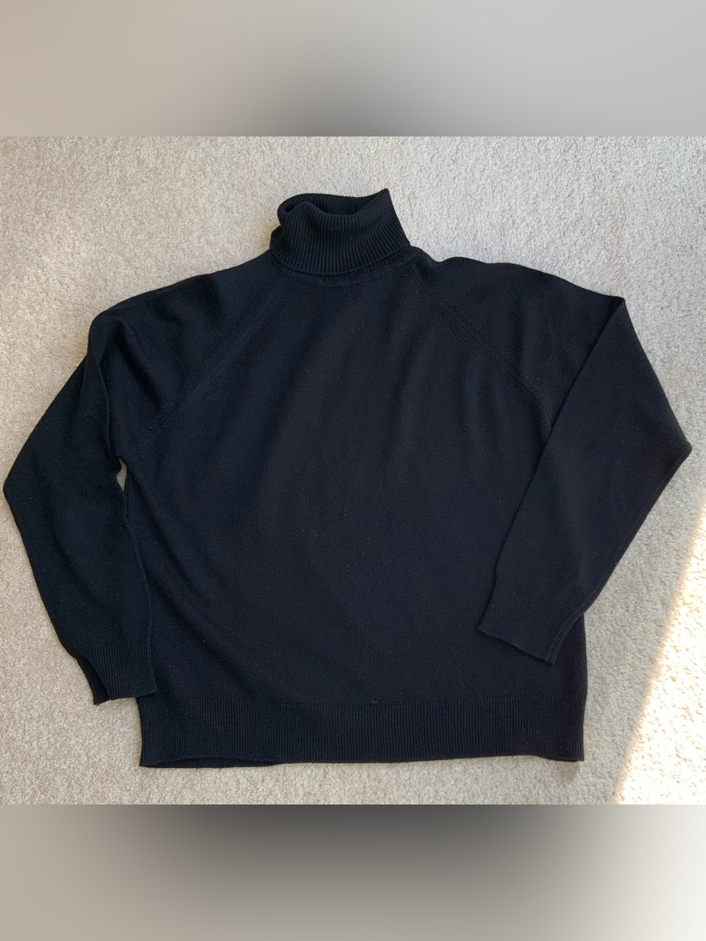 Vintage 70s Made in Britain, Women's Black Turtleneck Sweater by Debenhams